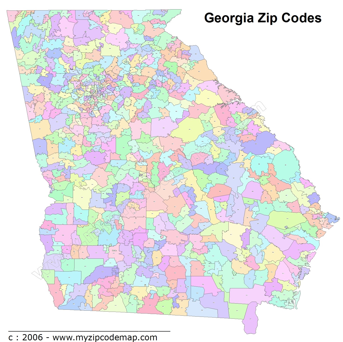 Georgia Zip Code Maps - Free Georgia Zip Code Maps