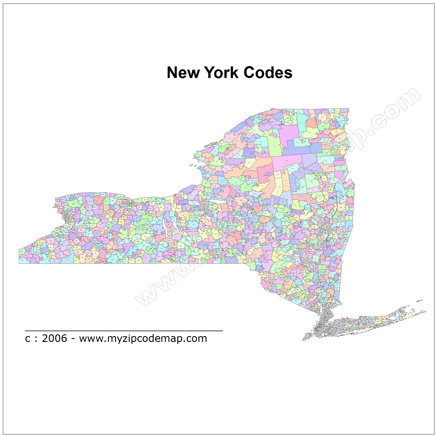 New York State Map Zip Codes