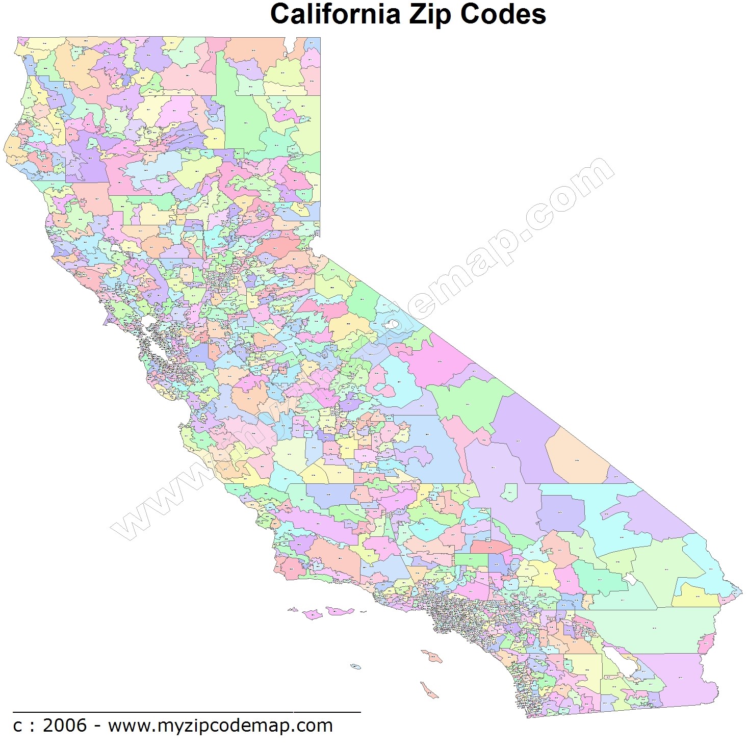 California (CA) Zip Code Map