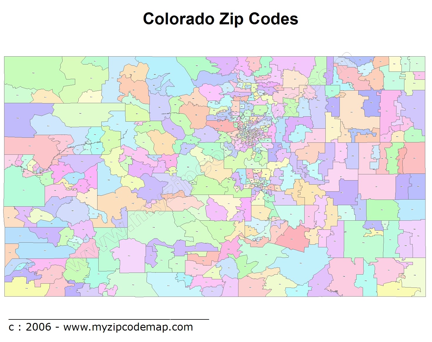 Colorado (CO) Zip Code Map