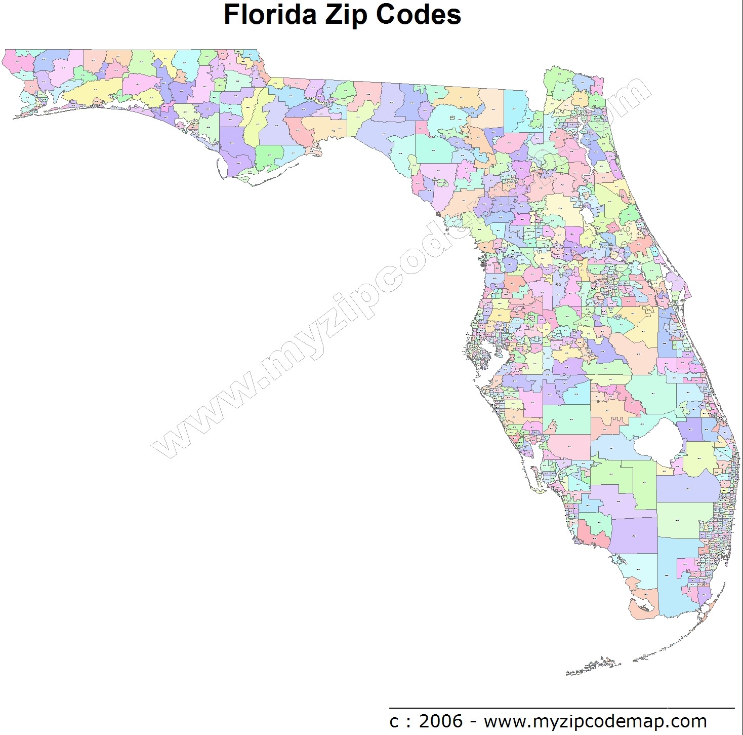 Printable Florida Zip Code Map