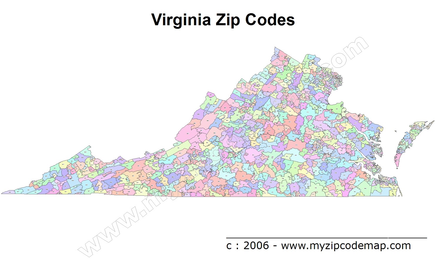 Virginia (VA) Zip Code Map
